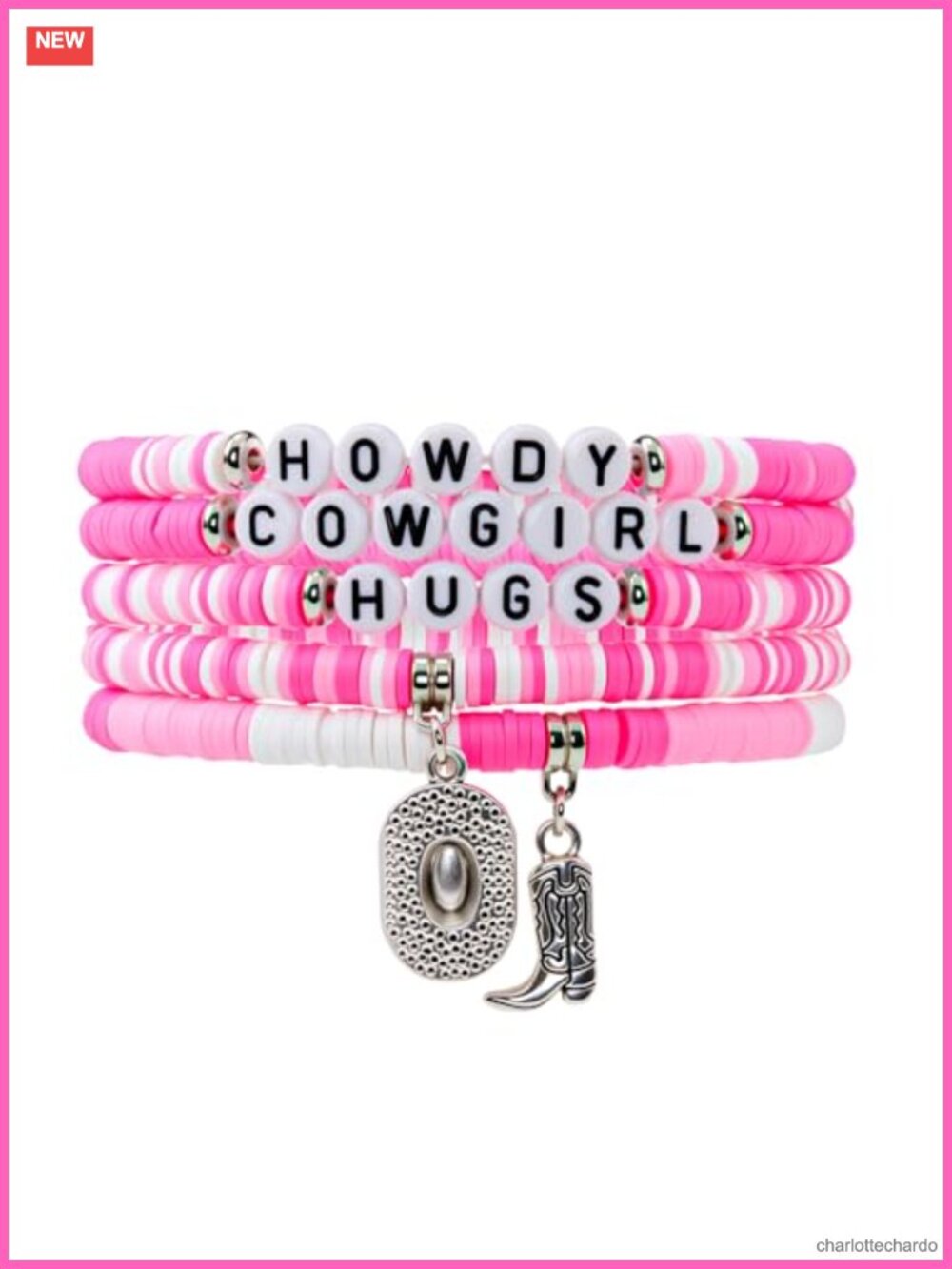 Western Bracelet Set Polymer Clay Charms Fan Party Gift